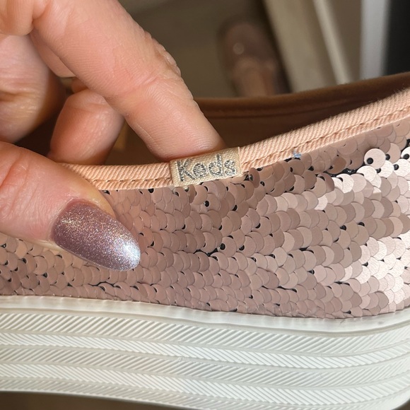 Rare KEDS Rose Gold Sequin Transformer Slip-On Sneakers - Size 8.5 - Picture 12 of 16